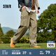 森馬（Semir）褲男冬季工裝風(fēng)抽繩寬松直筒長褲松緊腰褲子時(shí)尚 駝色50100 M