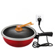 阿里達達電炒鍋 電火鍋 電蒸鍋 電煮鍋家用多功能大功率一體鍋 煎炒煮燜不粘鍋 5L 紅色真空玻璃蓋款（32CM直徑） 標準款