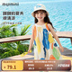 MQDMINI童裝女童裙子夏季兒童吊帶裙小孩無(wú)袖公主裙掛脖吊帶裙多彩蠟筆