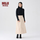 無(wú)印良品（MUJI）女式 木棉混 燈芯絨 A字裙 中長(cháng)款半身裙子女款 美拉德 BE11CC3A 象牙色 S 155/62A