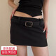 言象腰帶女韓版簡(jiǎn)約時(shí)尚ins風(fēng)百搭高級感配牛仔褲春夏新款簡(jiǎn)約皮帶女 黑色#【長(cháng)方橢圓款2.8cm寬】 105cm