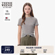 Teenie Weenie小熊T恤女2025春夏新款甜酷潮流活力捏褶圓領(lǐng)短袖T恤打底衫上衣 中灰色 L