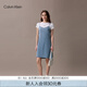 Calvin KleinJeans25早秋新款女士復(fù)古法式性感ck純棉吊帶牛仔連衣裙47C742G XDM-牛仔淺藍(lán) M