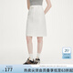 范思藍(lán)恩秋季通勤簡(jiǎn)約直筒半身裙女秋2024新款簡(jiǎn)約百搭a字中長(zhǎng)款裙子 云朵白 M
