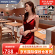 Amerpin國(guó)際一線品牌真絲連衣裙女100%桑蠶絲設(shè)計(jì)感修身氣質(zhì)長(zhǎng)裙裙子重磅 漿果酒紅色 【蕩領(lǐng)-肩帶可調(diào)節(jié)】 L 【建議體重:106-109斤】