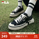 斐樂(lè )（FILA）官方LOOP女鞋帆布鞋新款休閑運動(dòng)鞋小白鞋板鞋斷層鞋 黑-BK 36.5