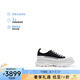 亞歷山大麥昆（Alexander McQueen）禮物AMQ 女士黑色/白色帆布厚底系帶靴 697072 W4MV2 1070 36
