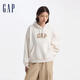 GAP女裝秋季款經(jīng)典logo碳素磨毛抓絨休閑連帽衫衛衣634443