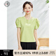 固執(zhí)（OBSTINATE）夏季新款休閑釘珠圓領(lǐng)短袖t恤上衣女裝40032TX08055 綠色 160/80A/S