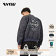 EVISU福神秋季男士海鷗佛頭與商標(biāo)刺繡夾克2EAADM4JK1235X 炭灰色 XL
