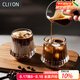 CLITON創(chuàng)意臟咖冰美式Dirty咖啡杯聞香玻璃酒杯豎紋水杯意式2只160ml