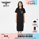 BOY LONDON【夏日畫廊】夏女士長裙顯瘦開叉寬松黑色連衣裙W17703 黑色 M