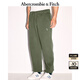 ABERCROMBIE & FITCH男裝24春秋經(jīng)典小麋鹿抓絨美式baggy風(fēng)運動衛(wèi)褲長褲KI134-4099 綠色 XL (180/98A)