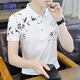 羅蒙（ROMON）短袖t恤男士夏季翻領(lǐng)短袖男polo衫男修身印花休閑上衣 白色 L