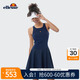 ELLESSE小貝殼工字吊帶網(wǎng)球裙運(yùn)動(dòng)速干帶胸墊防走光羽毛球連衣裙 藏青色 M