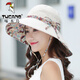 啄木鳥(niǎo)帽子女夏天大檐遮臉戶(hù)外時(shí)尚中老年人雙面漁夫帽防曬遮陽(yáng)太陽(yáng)帽子 民族風(fēng)雙面（米白） 均碼可折疊