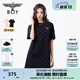BOY LONDON春夏女款T恤裙?jié)M印潮牌直筒連衣裙W17906 黑色 M