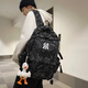 NY潮牌中學(xué)生高中生書包大容量時尚初中大學(xué)生雙肩包男女旅行背包 黑色(無掛件)