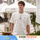 哈吉斯（HAZZYS）男女裝 夏季【PHIZ系列】情侶款復(fù)古繡花寬松圓領(lǐng)T恤 米黃色OW -男 XL （180/100A 50） （尺碼偏大）男