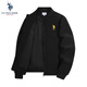 U.S. POLO ASSN.夾克男薄款外套男士立領(lǐng)茄克春秋休閑長袖上衣 JC-20021黑色 XL