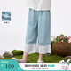 茵曼（INMAN）【萊賽爾】茵曼女童涼感牛仔七分褲2025夏季兒童中大童寬松休閑褲 淺牛仔藍(lán) 170
