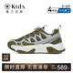 泰蘭尼斯kids童鞋男童運動鞋春季新款網(wǎng)布旋鈕女童中大童休閑鞋子 綠灰 33 內(nèi)長21.5/適合腳長20.5