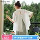Olrain【輕薄透氣防曬衫】夏季女裝襯衫女時(shí)尚慵懶寬松襯衣衣服空調(diào)衫 米白色 XL