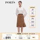 PORTS寶姿女裝半身裙秋季款純色通勤魚(yú)尾裙ALD9S010NWF114 駝色 M (6)
