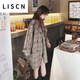 LISCN復(fù)古格子風(fēng)衣女中長(zhǎng)款小個(gè)子2025新款韓版寬松春秋英倫風(fēng)大衣外套 復(fù)古格子 XL