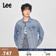 Lee商場同款25春夏新品舒適版翻領(lǐng)復(fù)古中藍(lán)色男牛仔夾克外套