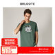 巴魯特（Brloote）全棉針織短袖T恤男時尚印花休閑百搭體恤夏裝 綠色 50