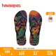 havaianas哈唯納 Tropical印花夾腳人字拖夏季海邊度假平底女士沙灘涼拖鞋 新色4368-海軍/海軍 39-40 巴西碼