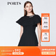 PORTS寶姿  新品商場(chǎng)同款女裝優(yōu)雅荷葉袖收腰連衣裙SN8D002HFQ022 黑色 S (4)