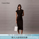 Calvin Klein高級成衣系列25春夏新款女士ck氣質(zhì)休閑黑色顯瘦連衣裙44B012G