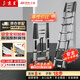 京呈梯子 京呈工業(yè)自有品牌 家用工業(yè)級(jí)直梯伸縮梯加厚多功能鋁合金工程梯直梯8米安全穩(wěn)固