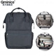 QminicαQminica學(xué)生雙肩包女旅行背包新款休閑商務(wù)單肩包防潑水輕便 石墨灰-大號