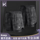 Keep泳褲男士雙層防尷尬沙灘寬松平角五分褲速干 黑色印花 XL 
