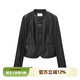 片斷（dribs＆drabs）片斷外套女2025春季新款立領(lǐng)新國(guó)風(fēng)盤(pán)扣休閑復(fù)古百搭短款PU皮衣 黑色 XL 170/92A