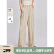 ELLE法式卡其色寬松小眾休閑褲女2025夏季新款小個子垂感通勤褲子 卡其 S