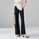 塔馳密司簡(jiǎn)約款純色百搭休閑褲女夏季輕薄黑色長(cháng)款微喇褲子 時(shí)尚黑 29