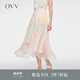 OVV【藝術(shù)家聯(lián)名】2024春夏新款女裝6MM印花真絲A字半身裙 櫻花粉14 XL