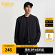 卡賓男裝LOGO章仔夾克外套秋冬款寬松上衣H 煤黑色01 L /175/50