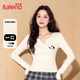 班尼路（Baleno）V領(lǐng)緊身長(cháng)袖t恤女2027年春秋女裝新款休閑簡(jiǎn)約時(shí)尚百搭打底上衣