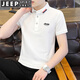 JEEP SPIRIT吉普短袖T恤男半袖夏季POLO新款大碼商務(wù)中青年休閑保羅衫上衣 6619白色 2XL (145斤-165斤)