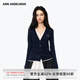 ANN ANDELMAN【朱主愛(ài)同款】拼接針織衫上衣修身套頭假兩件毛織長(cháng)袖開(kāi)衫 深寶藍 S