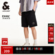 杰克·瓊斯（JACK&JONES）男裝25年休閑短褲男夏季外穿運動衛(wèi)短褲涼感五分褲中褲寬松沙灘褲 E40黑色 M (175)