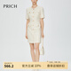 PRICH小香風(fēng)粗花呢圓領(lǐng)半袖連衣裙2024夏新款通勤女裙秋季穿搭女套裝裙 64乳白色711N S 160