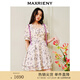 MAXRIENY【商場同款】歐式園藝風(fēng)茶歇裙紫玫瑰歐根紗連衣裙 紫花 L 03