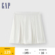 Gap女裝夏季純色珠地百褶迷你裙運(yùn)動(dòng)學(xué)院百搭短裙465057 白色 155/58A(XS) 亞洲尺碼