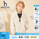 哈吉斯（HAZZYS）童裝男童外套秋新款兒童仿羊羔絨保暖休閑外套 奶油色 165